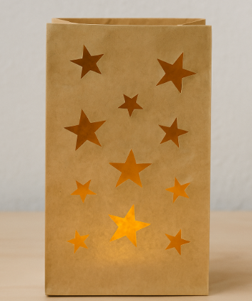 Laternen aus Kraftpapiertüten - Sterne