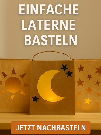 Laternen aus Kraftpapiertüten basteln