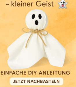 Einfache Halloween Deko – kleiner Geist aus Stoff mit Kindern basteln