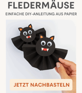 Halloween basteln mit Kindern – einfache Fledermaus aus Papier