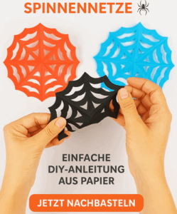 Halloween basteln mit Kindern – einfache Spinnennetze aus Papier