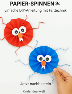 Halloween basteln mit Kindern – Spinne aus Papier
