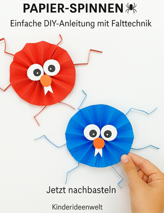 Halloween basteln mit Kindern – Spinne aus Papier