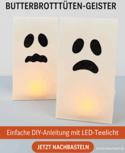 Halloween basteln mit Kindern – Geister aus Butterbrottüten