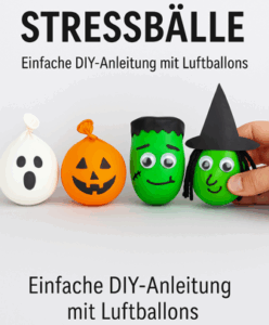 Halloween basteln mit Kindern – Stressbälle als Geist, Kürbis, Frankenstein & Hexe