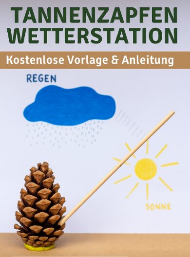 Kostenlose Vorlage: Tannenzapfen Wetterstation für Kinder