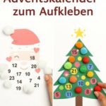 Kreativer Adventskalender zum Aufkleben – Weihnachtsmann & Tannenbaum