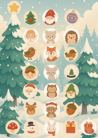 Bilder Adventskalender Winterwald