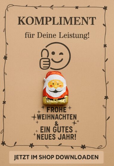 Kompliment-Karte zu Weihnachten – kleine Aufmerksamkeit mit Herz