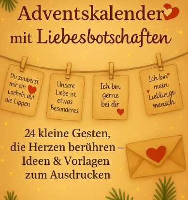 Adventskalender mit Liebesbotschaften – 24 kleine Gesten, die Herzen berühren