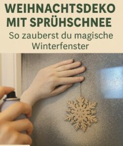 Weihnachtsdeko mit Sprühschnee