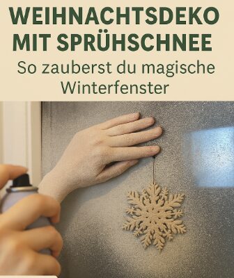 Weihnachtsdeko mit Sprühschnee